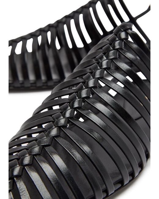 Dries Van Noten Black Leather Flat Shoes
