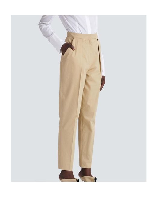 Balmain Natural Gabardine Darted 7/8 Trousers