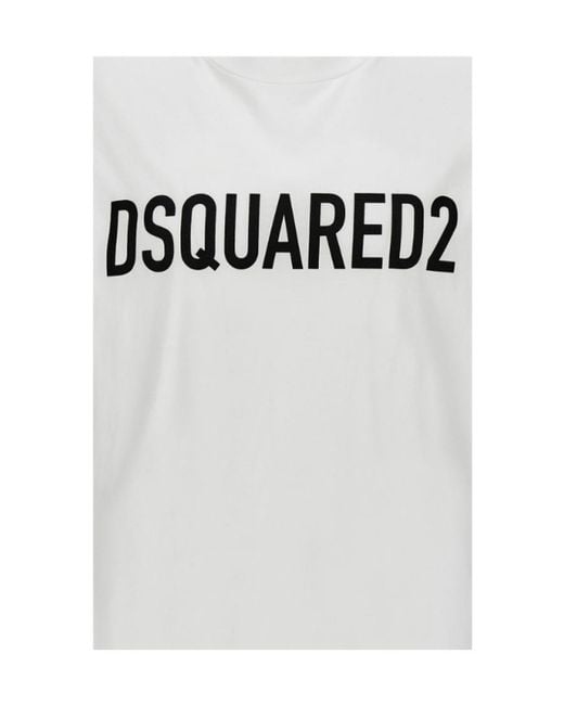 DSquared² White Logo-Printed Crewneck T-Shirt for men