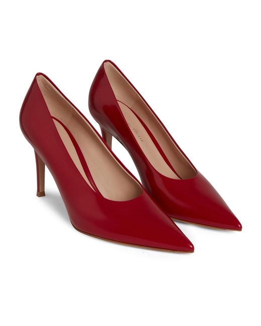 Gianvito Rossi Red Pointed Toe Slip-On Pumps