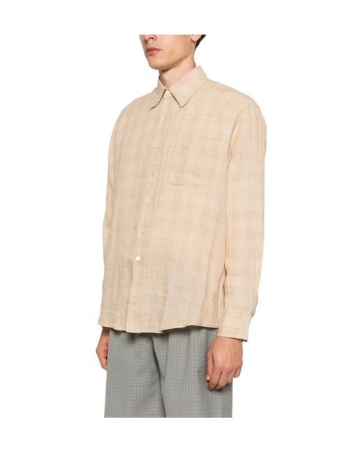 Our Legacy Natural Above Checked-Pattern Shirt for men