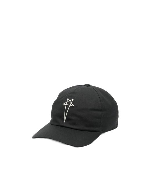 Rick Owens Black Embroidered Baseball Cap for men