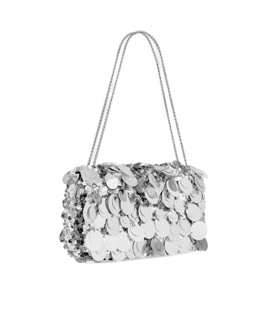 Rabanne White Rabanne Sparkle Baguette Bag