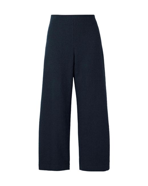 Oscar de la Renta Blue Circular Checked Straight-Leg Trousers