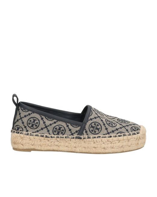 Tory Burch Gray Rinted Canvas Shoes
