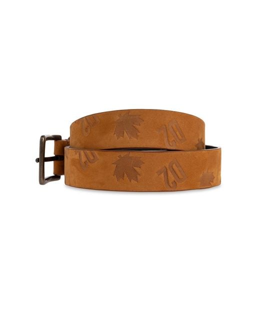 DSquared² Brown Logo Belt for men