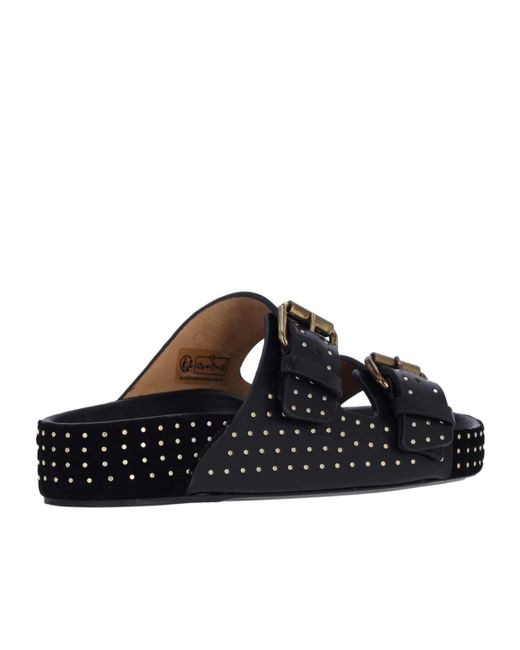 Isabel Marant Black Embellished Slip-On Sandals