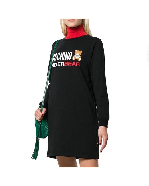 Moschino Black Long-Sleeved T-Shirt Dress