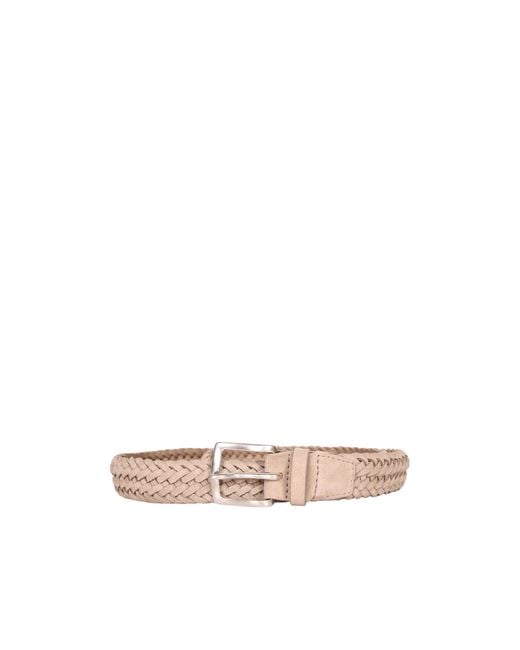 Orciani White Braided Belt for men