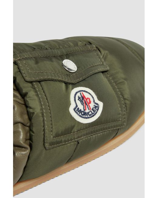 Moncler Green Mon Pocket Padded Leather Mules