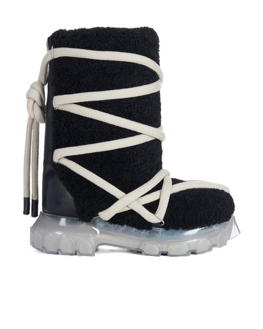 Rick Owens Black Lunar Tractor Calf-Length Boots