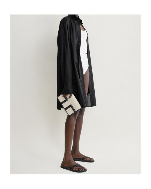 Totême Black Monogram-Patterned Oversized Shirt