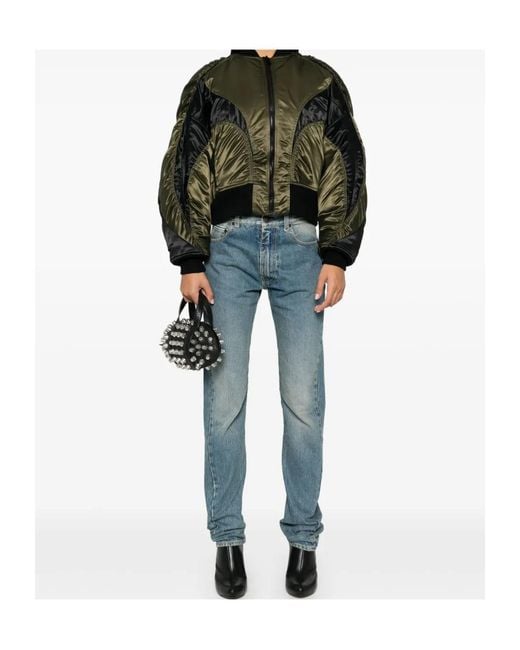 Mugler Green Satin Bomber Jacket