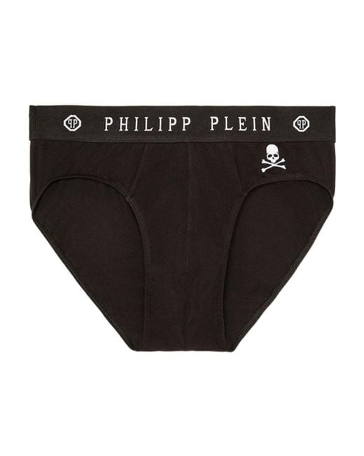 Philipp Plein Black Skull Pattern Triangle Underwear for men