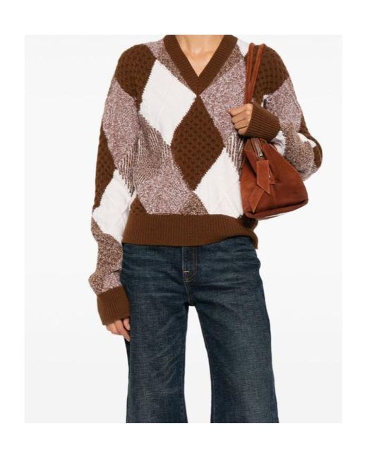 Stella McCartney Brown V-Neck Sweater
