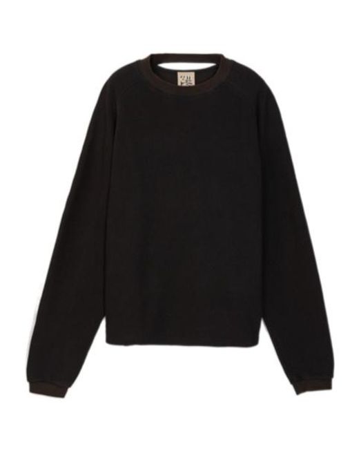 CAMPERLAB Black Loose Crew Neck Sweatshirt for men