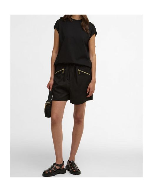 Barbour Black Elastic Waistband Shorts