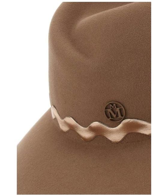 Maison Michel Brown Virginie Felt Fedora Hat