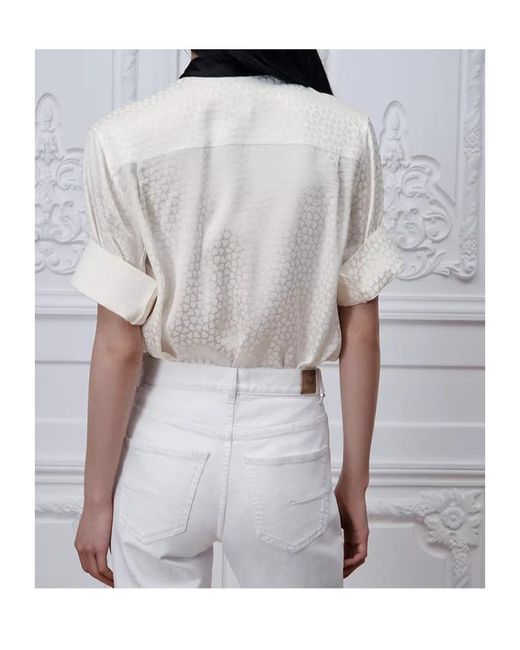 Dior White Amour Tie-Collar Shirt