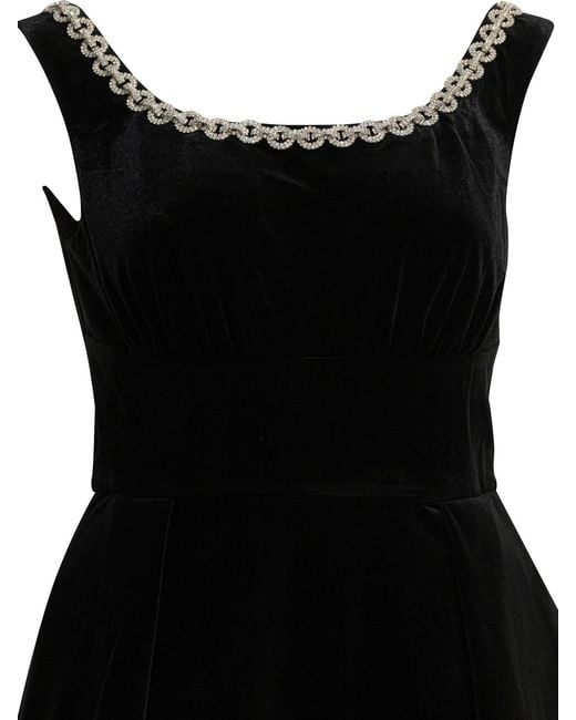 Self-Portrait Black Velvet Mini Dress