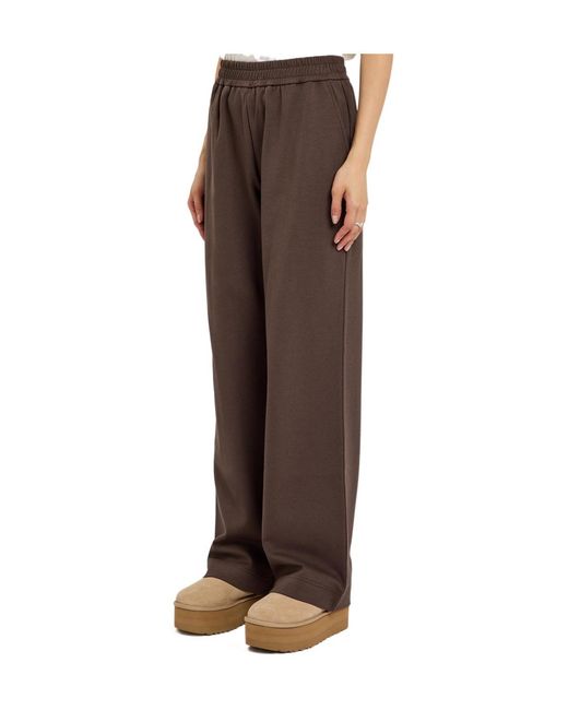 Moncler Brown Wide-Leg Cotton-Blend Sweatpants