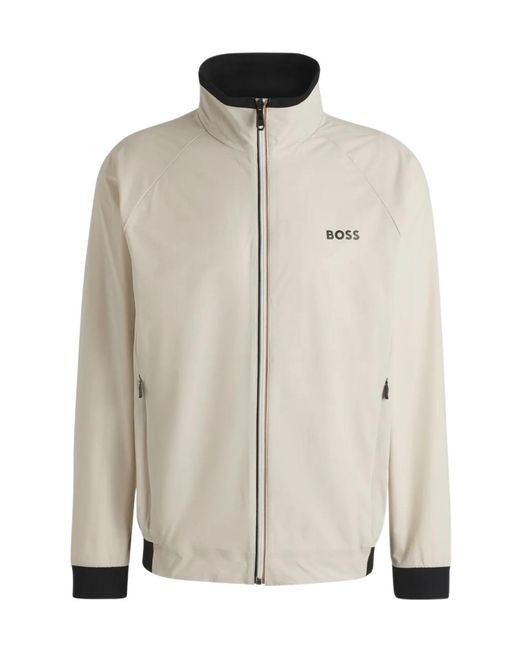 Boss White Zip-Up Jacket for men
