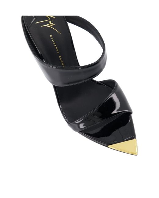 Giuseppe Zanotti Black Intriigo Allure 90Mm Patent-Finish Mules