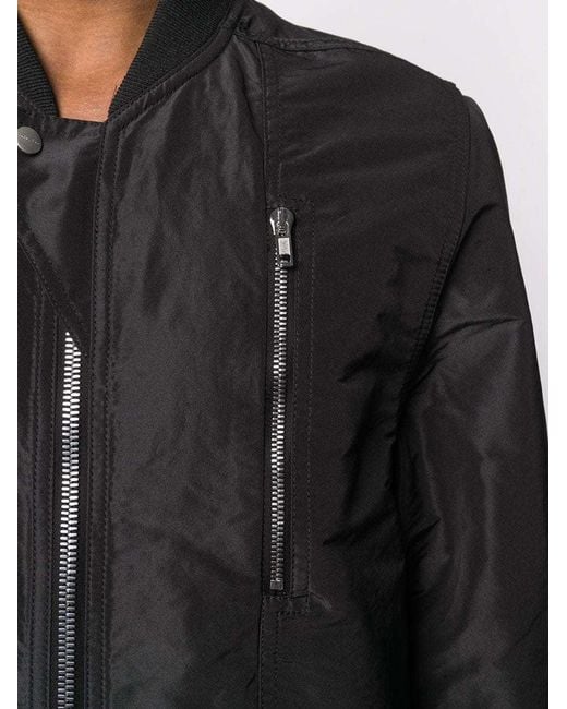Rick Owens Black Long Bomber Jacket for men