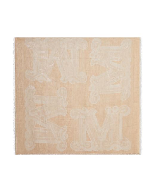Max Mara Natural Senior Logo Detailed Scarf