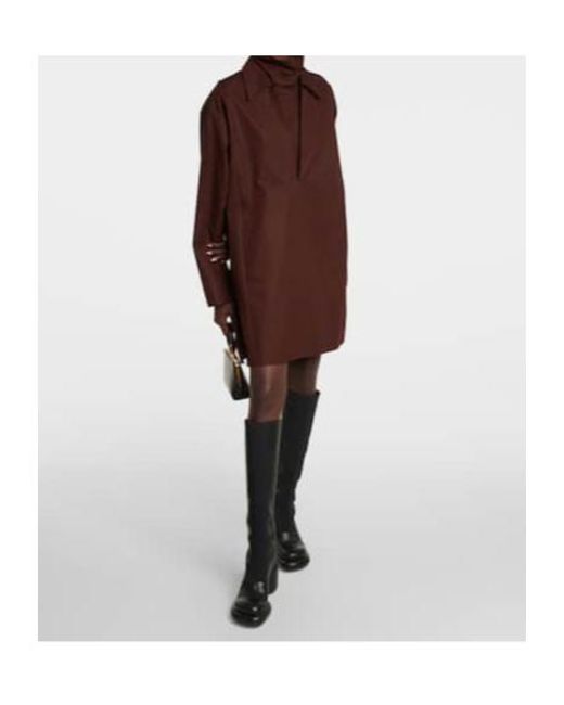Jil Sander Brown Layered Cotton Minidress