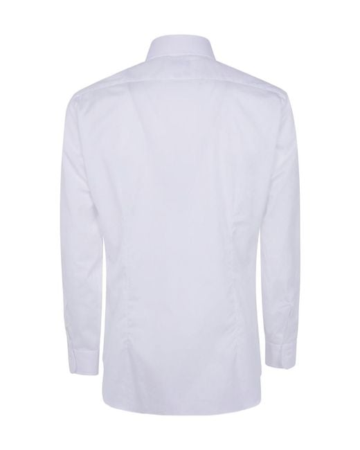 Barba Napoli White Long-Sleeved Shirt for men