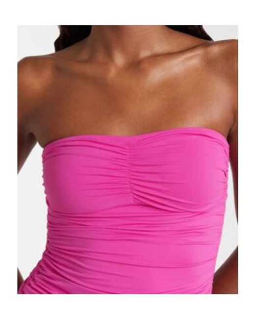 Melissa Odabash Pink Sydney Ruched Swimsuit
