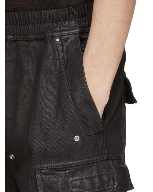 Rick Owens Black Double Cargo Jumbo Belas for men