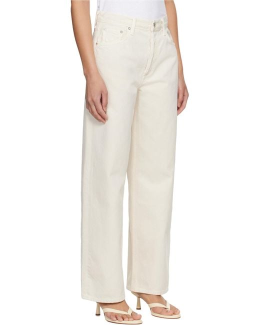 Agolde White Low Slung Baggy Organic Boyfriend Jeans