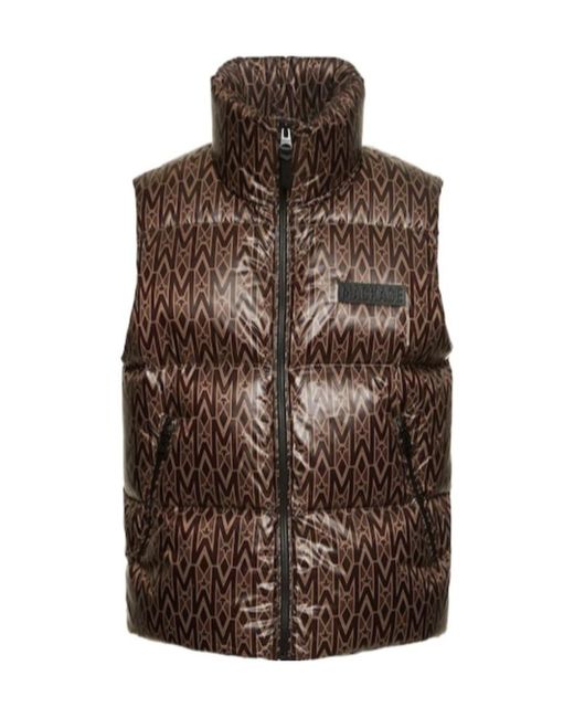 Mackage Brown Kane Interwoven Letter Printed Down Vest for men