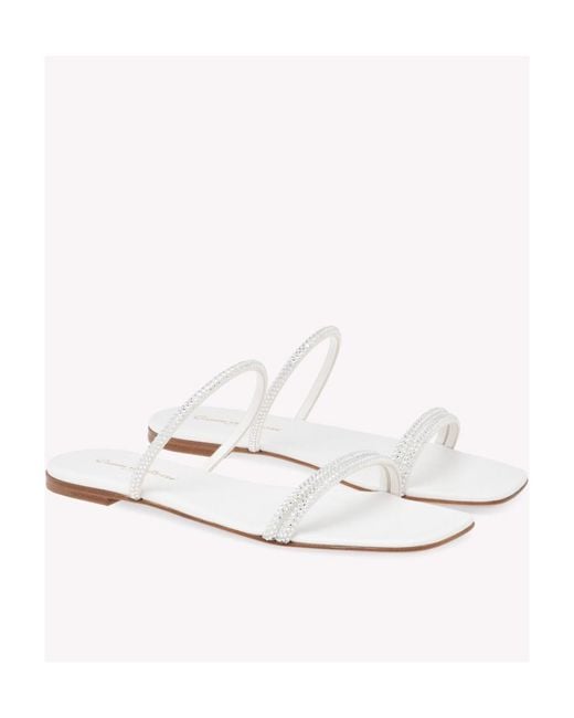 Gianvito Rossi White Cannes Slip-On Sandals