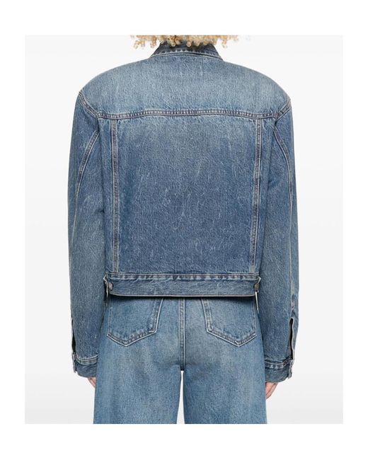 Haikure Blue Button-Fastening Denim Jacket