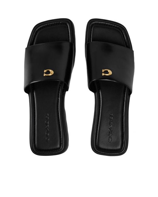 COACH Black Florence Sandals