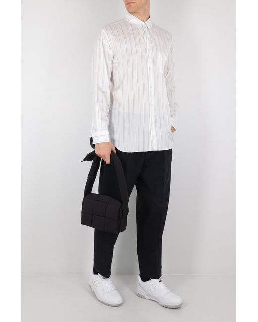 Comme des Garçons White Comme Des Garçons Shirt Striped Long-Sleeved Shirt for men