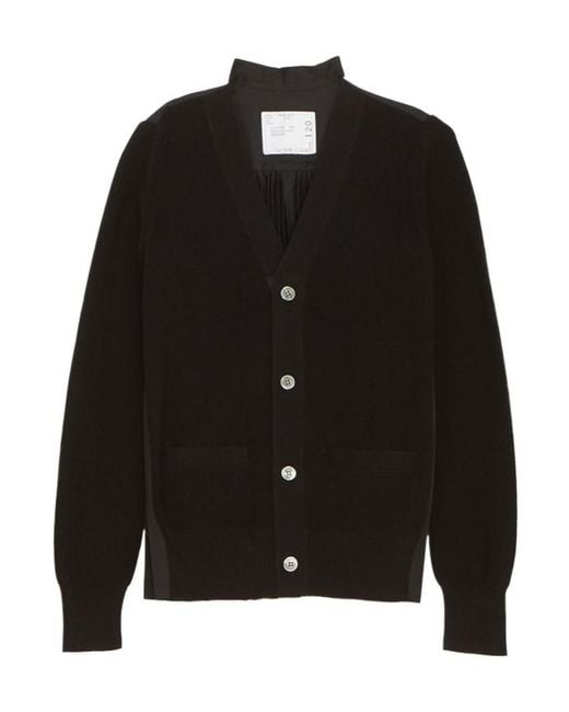 Sacai Black Long Sleeve Cardigan
