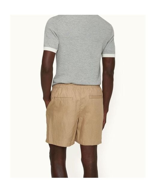 Orlebar Brown Natural Alex Drawstring Linen Shorts for men