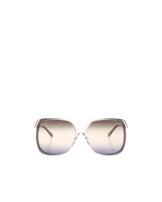 Chloé Pink Chloé Eyewear Oversized Frame Sunglasses