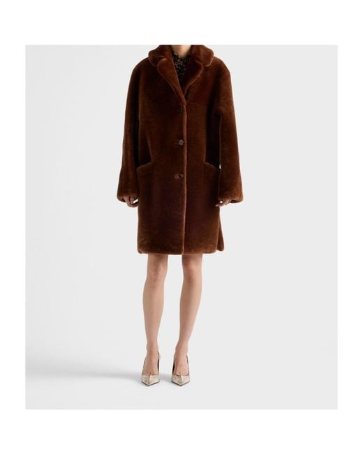 Prada Brown Shearling Coat