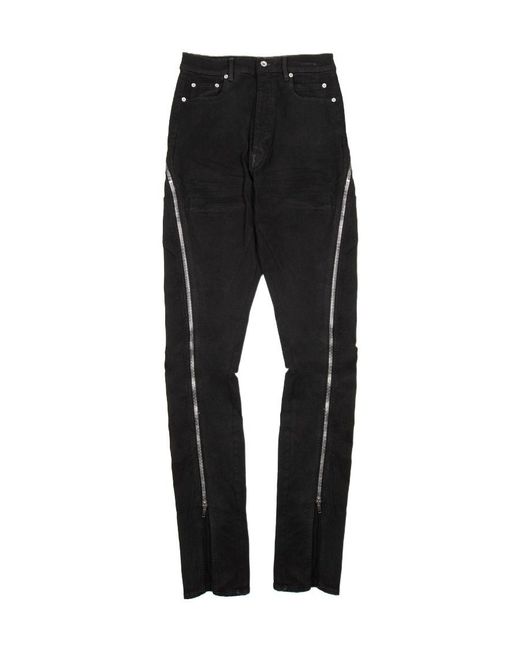 Rick Owens Black Zip-Detail Slim-Fit Jeans for men