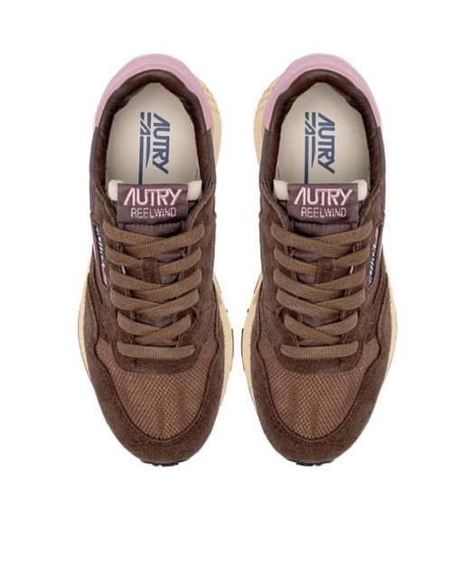 Autry Brown Reelwind Lace-Up Sneakers