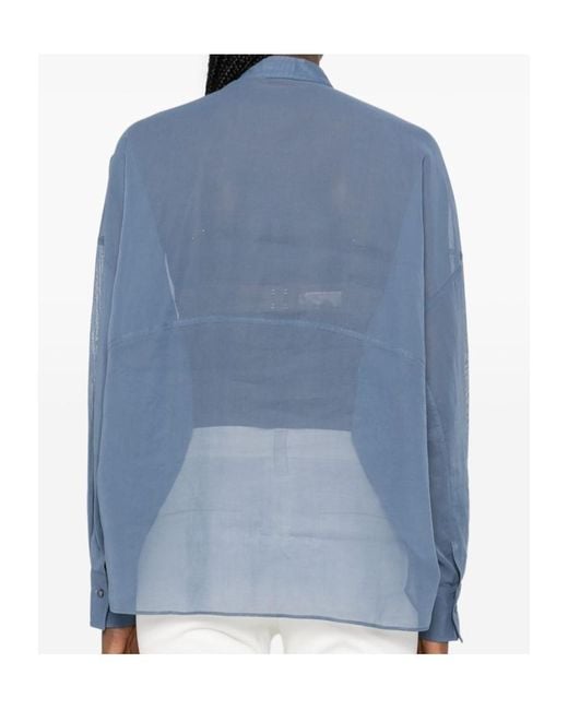 Brunello Cucinelli Blue Cotton Blouse