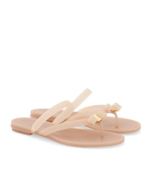 Ferragamo White Vara Bow Jelly Thong Sandal