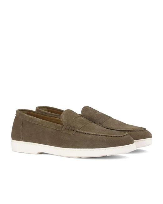 Doucal's Green Round Toe Casual Shoes for men