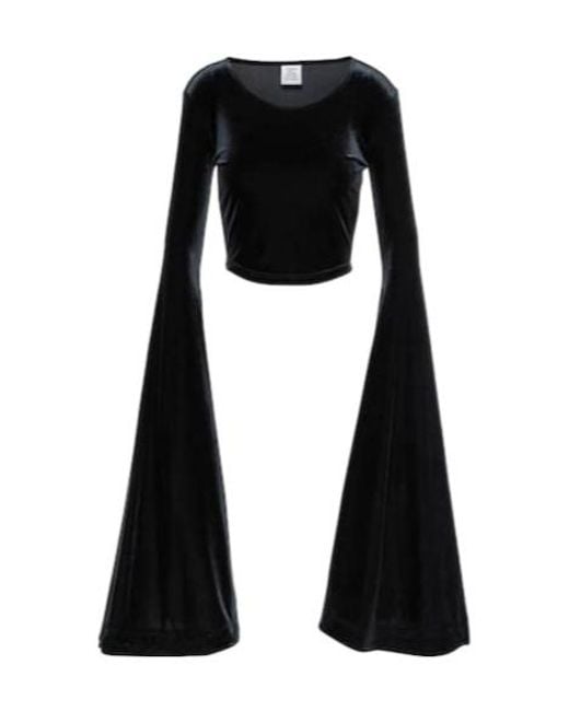 Vetements Black Velvet Crop Top