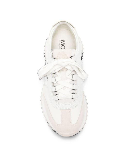 Moncler White Round-Toe Low-Top Sneakers
